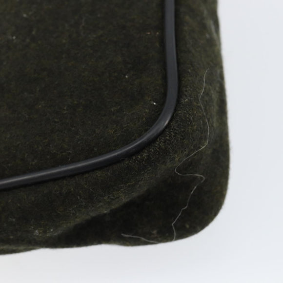 PRADA Sports Accessory Pouch Wool Khaki Auth am9470