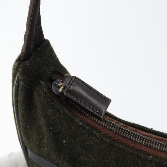 PRADA Sports Accessory Pouch Wool Khaki Auth am9470