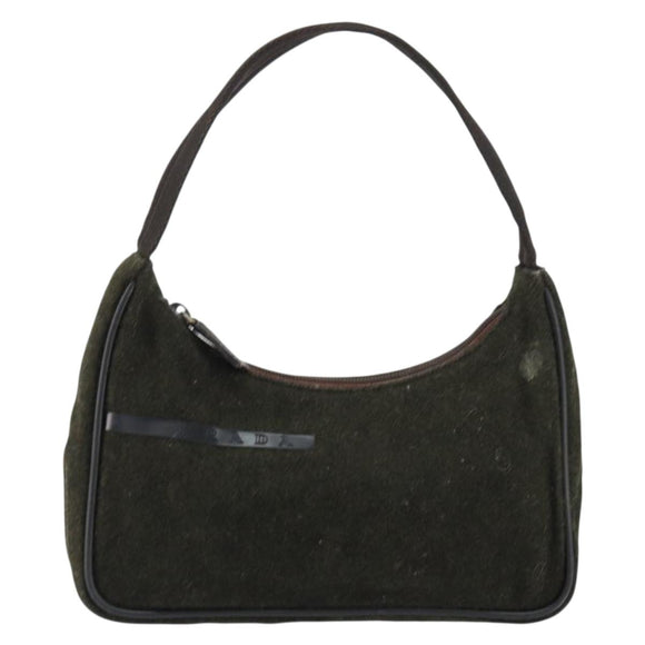 PRADA Sports Accessory Pouch Wool Khaki Auth am9470