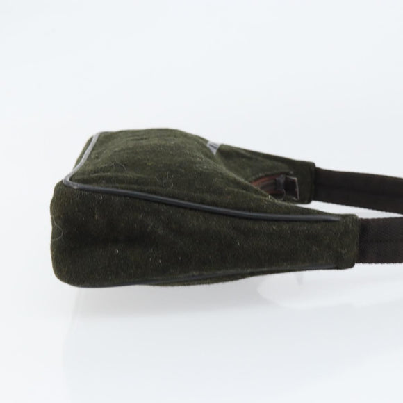 PRADA Sports Accessory Pouch Wool Khaki Auth am9470