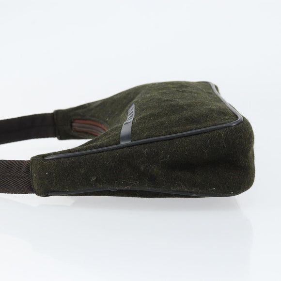 PRADA Sports Accessory Pouch Wool Khaki Auth am9470