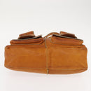 Chloe Saskia Hand Bag Leather 2way Brown Gold Auth am9472-7