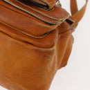 Chloe Saskia Hand Bag Leather 2way Brown Gold Auth am9472-17