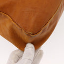 Chloe Saskia Hand Bag Leather 2way Brown Gold Auth am9472-18