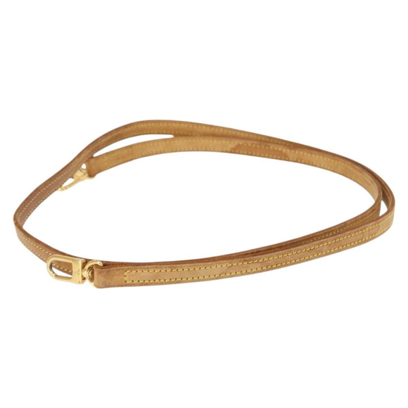 LOUIS VUITTON Shoulder Strap Leather 49.2"" Beige LV Auth am9478
