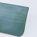 HERMES Dogon Long Wallet Leather Light Blue Silver Auth am9479-7