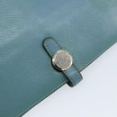 HERMES Dogon Long Wallet Leather Light Blue Silver Auth am9479-8