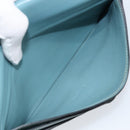 HERMES Dogon Long Wallet Leather Light Blue Silver Auth am9479-19