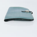HERMES Dogon Long Wallet Leather Light Blue Silver Auth am9479-4