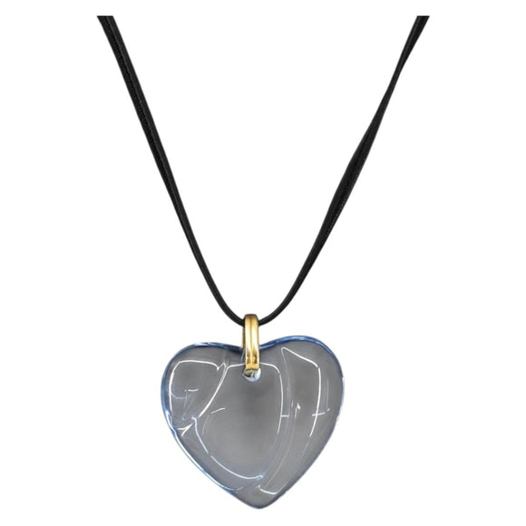 Baccarat Necklace Crystal Glass Light Blue Auth am9481