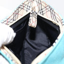 BURBERRY Nova Check Handkerchief Pouch Canvas 2 Set Light Blue Silver Auth am9484-15