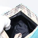 BURBERRY Nova Check Handkerchief Pouch Canvas 2 Set Light Blue Silver Auth am9484-16