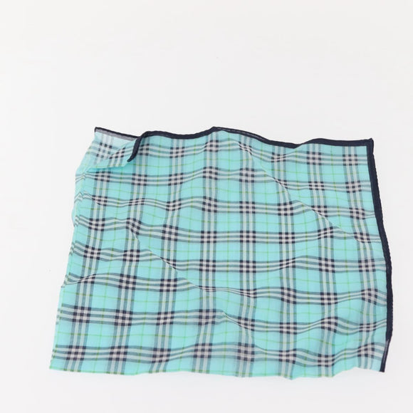 BURBERRY Nova Check Handkerchief Pouch Canvas 2 Set Light Blue Silver Auth am9484