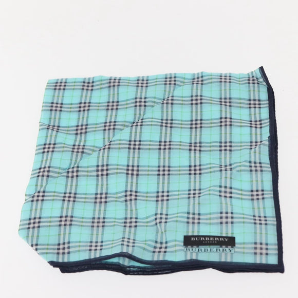 BURBERRY Nova Check Handkerchief Pouch Canvas 2 Set Light Blue Silver Auth am9484