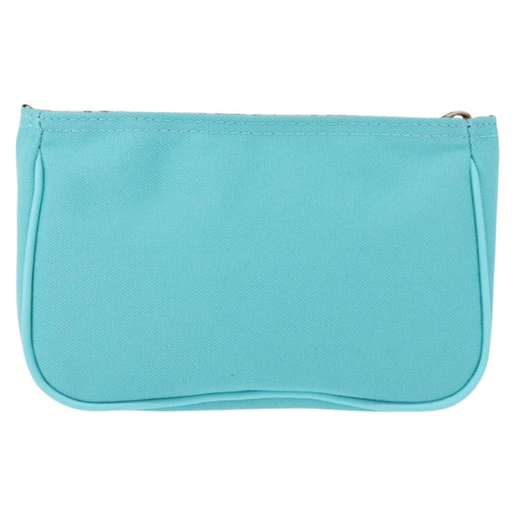 BURBERRY Nova Check Handkerchief Pouch Canvas 2 Set Light Blue Silver Auth am9484