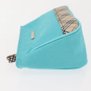 BURBERRY Nova Check Handkerchief Pouch Canvas 2 Set Light Blue Silver Auth am9484-5