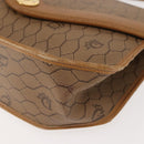 Christian Dior Honeycomb Canvas Hand Bag PVC Leather 2way Beige Gold Auth am9485-15