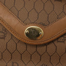 Christian Dior Honeycomb Canvas Hand Bag PVC Leather 2way Beige Gold Auth am9485-18