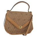 Christian Dior Honeycomb Canvas Hand Bag PVC Leather 2way Beige Gold Auth am9485-1