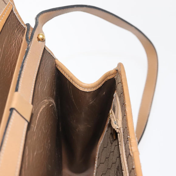 Christian Dior Honeycomb Canvas Hand Bag PVC Leather 2way Beige Gold Auth am9485