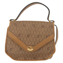 Christian Dior Honeycomb Canvas Hand Bag PVC Leather 2way Beige Gold Auth am9485-13