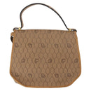 Christian Dior Honeycomb Canvas Hand Bag PVC Leather 2way Beige Gold Auth am9485-2