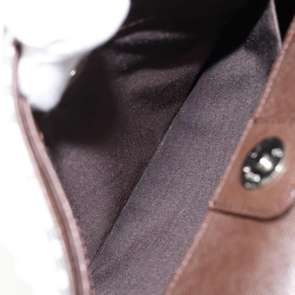 BURBERRY Nova Check Shoulder Bag Canvas Leather Beige Silver Auth am9486V