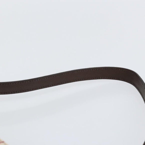 BURBERRY Nova Check Shoulder Bag Canvas Leather Beige Silver Auth am9486V