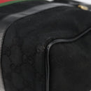 GUCCI GG Canvas Web Sherry Line Hand Bag Black Gold 012 3841 28 39 Auth am9487-15