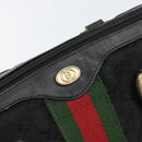 GUCCI GG Canvas Web Sherry Line Hand Bag Black Gold 012 3841 28 39 Auth am9487-17