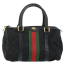 GUCCI GG Canvas Web Sherry Line Hand Bag Black Gold 012 3841 28 39 Auth am9487-13