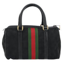 GUCCI GG Canvas Web Sherry Line Hand Bag Black Gold 012 3841 28 39 Auth am9487-2