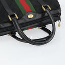GUCCI GG Canvas Web Sherry Line Hand Bag Black Gold 012 3841 28 39 Auth am9487-7