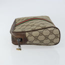 GUCCI GG Supreme Web Sherry Line Clutch Bag PVC Beige 63 014 3553 Auth am9488-4