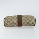 GUCCI GG Supreme Web Sherry Line Clutch Bag PVC Beige 63 014 3553 Auth am9488-6