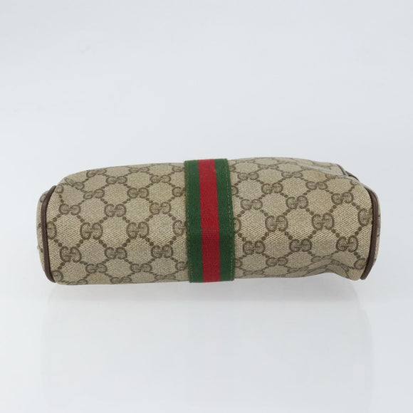 GUCCI GG Supreme Web Sherry Line Clutch Bag PVC Beige 63 014 3553 Auth am9488