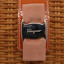 Salvatore Ferragamo Vala Hand Bag Rattan Leather Brown Silver Auth am9489-10