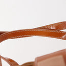 Salvatore Ferragamo Vala Hand Bag Rattan Leather Brown Silver Auth am9489-8