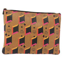 MCM Logogram Vicetos Clutch Bag PVC Leather Brown Auth am9490-1
