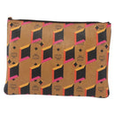 MCM Logogram Vicetos Clutch Bag PVC Leather Brown Auth am9490-13