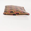 MCM Logogram Vicetos Clutch Bag PVC Leather Brown Auth am9490-3