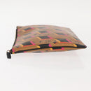 MCM Logogram Vicetos Clutch Bag PVC Leather Brown Auth am9490-4