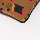 MCM Logogram Vicetos Clutch Bag PVC Leather Brown Auth am9490-7