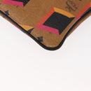 MCM Logogram Vicetos Clutch Bag PVC Leather Brown Auth am9490-8