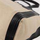 Chloe Alison Hand Bag Leather Ivory Black gold Auth am9491-9