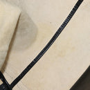 Chloe Alison Hand Bag Leather Ivory Black gold Auth am9491-10