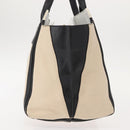 Chloe Alison Hand Bag Leather Ivory Black gold Auth am9491-4