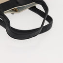 Chloe Alison Hand Bag Leather Ivory Black gold Auth am9491-7