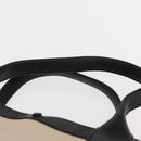 Chloe Alison Hand Bag Leather Ivory Black gold Auth am9491-8