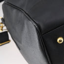 VERSACE Boston Bag Leer 2way Zwart Goud Auth am9495-15